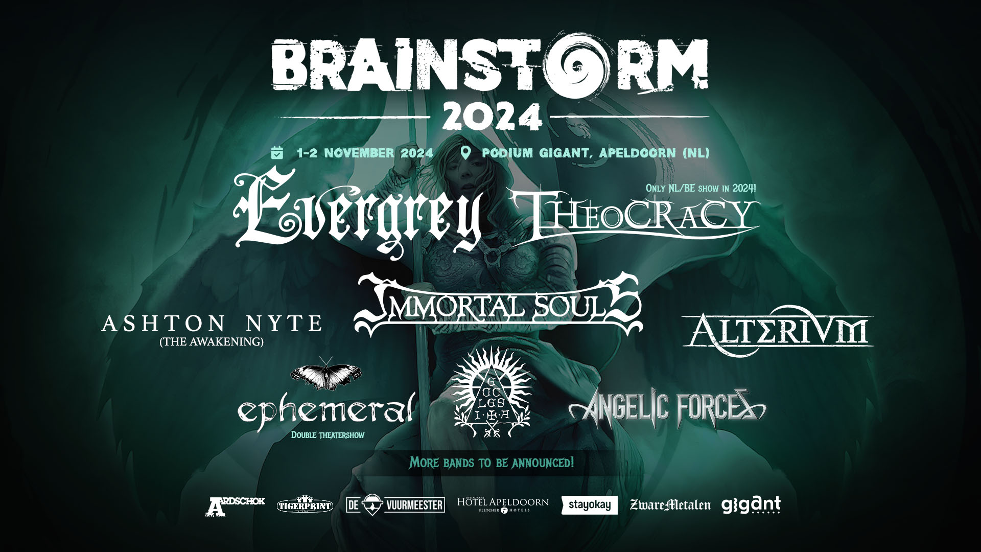 Brainstorm Festival 2024 GIGANT Filmtheater Poppodium   FB Poster Immortal Souls Ashton Nyte Angelic Forces 